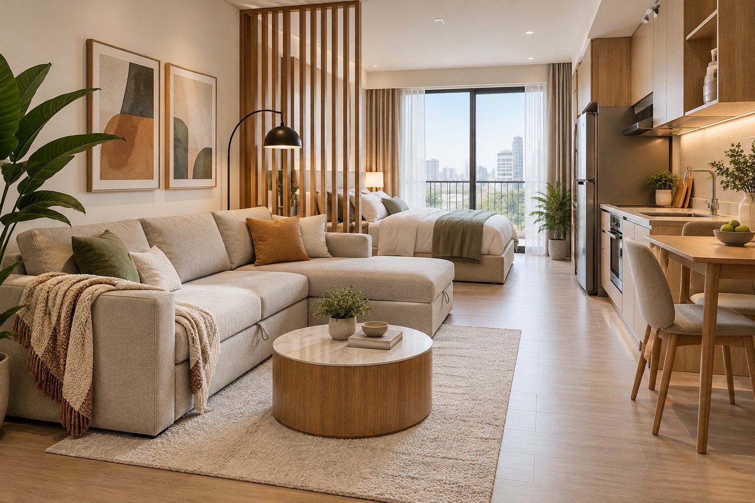 Sofa cho căn hộ studio: Chọn kiểu, đo đúng chỗ