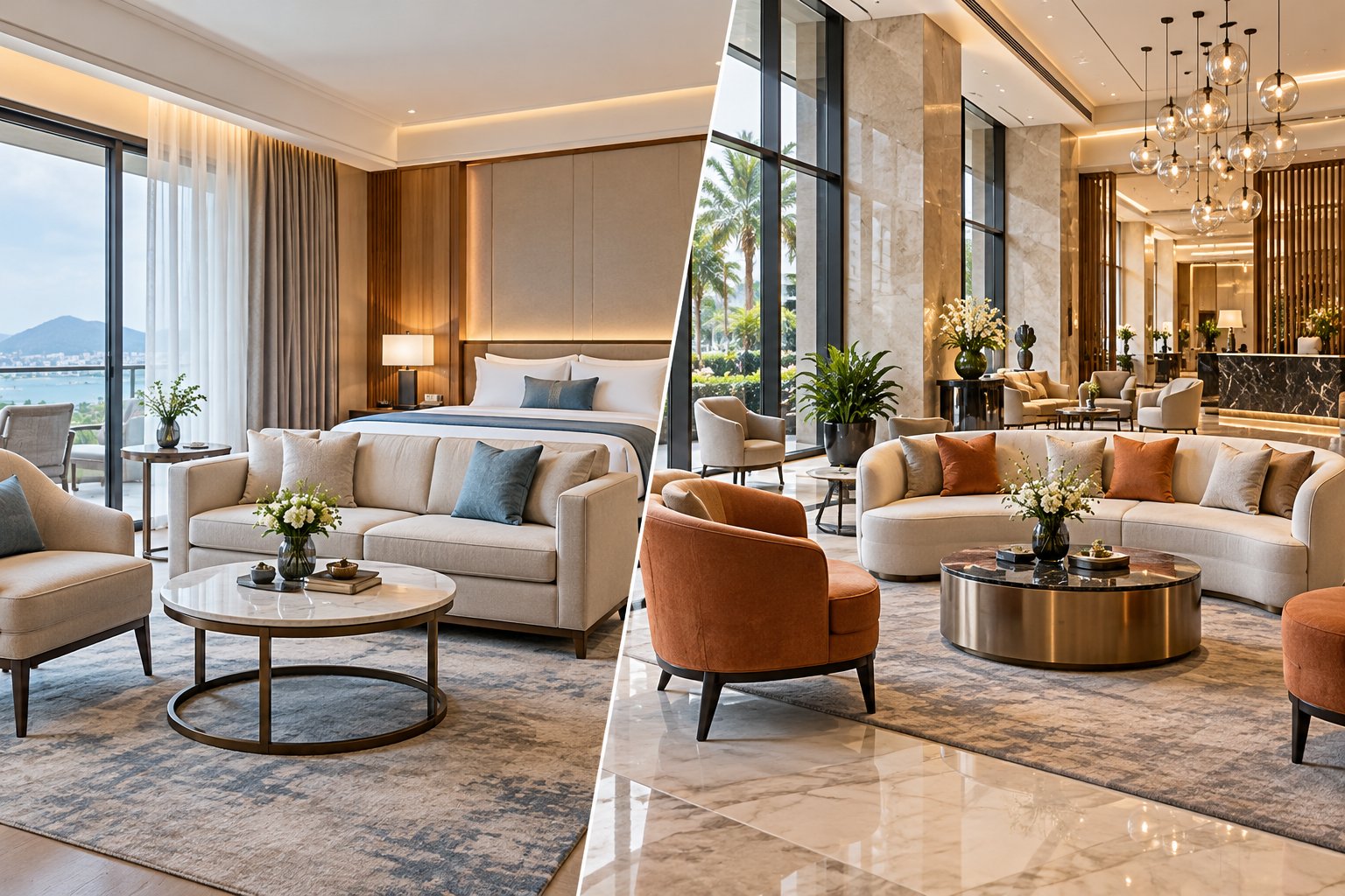 Sofa cho phòng khách sạn: Cách chọn đúng nhu cầu