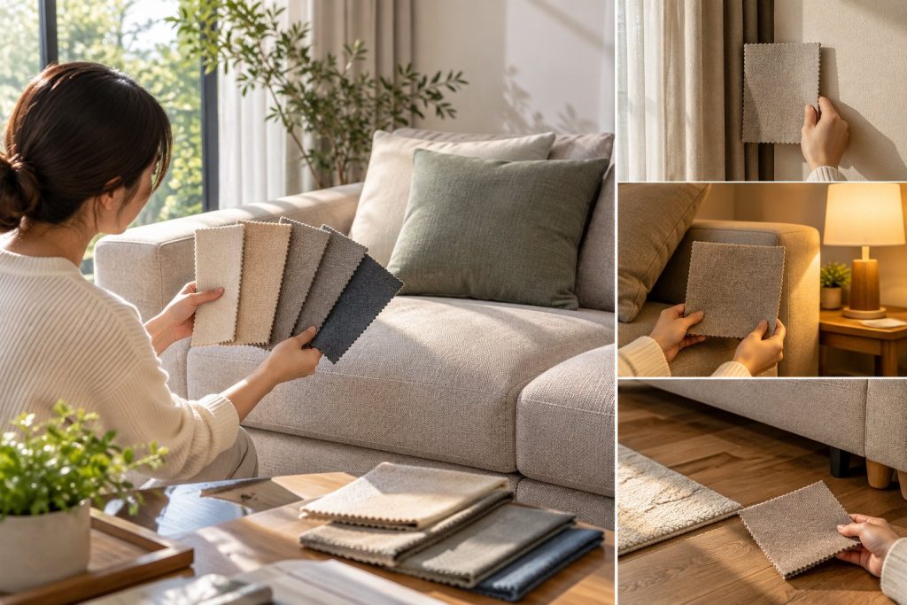 Chọn màu vải bọc lại sofa: Cách thử dưới ánh sáng