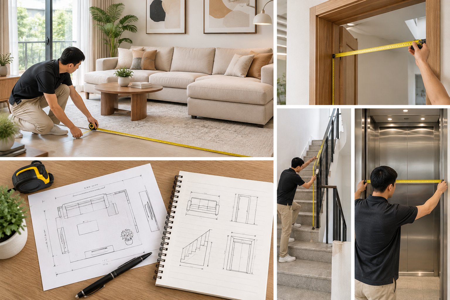 Cách đo sofa trước khi mua: phòng, cửa và lối đi