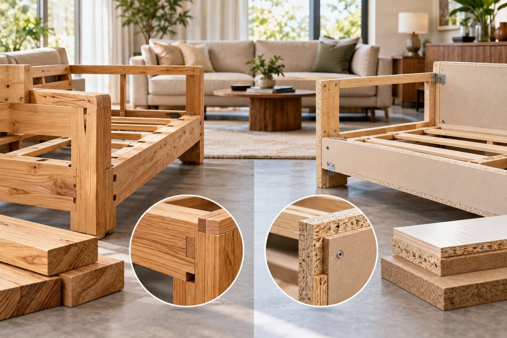 Khung sofa gỗ tự nhiên hay gỗ công nghiệp tốt hơn?