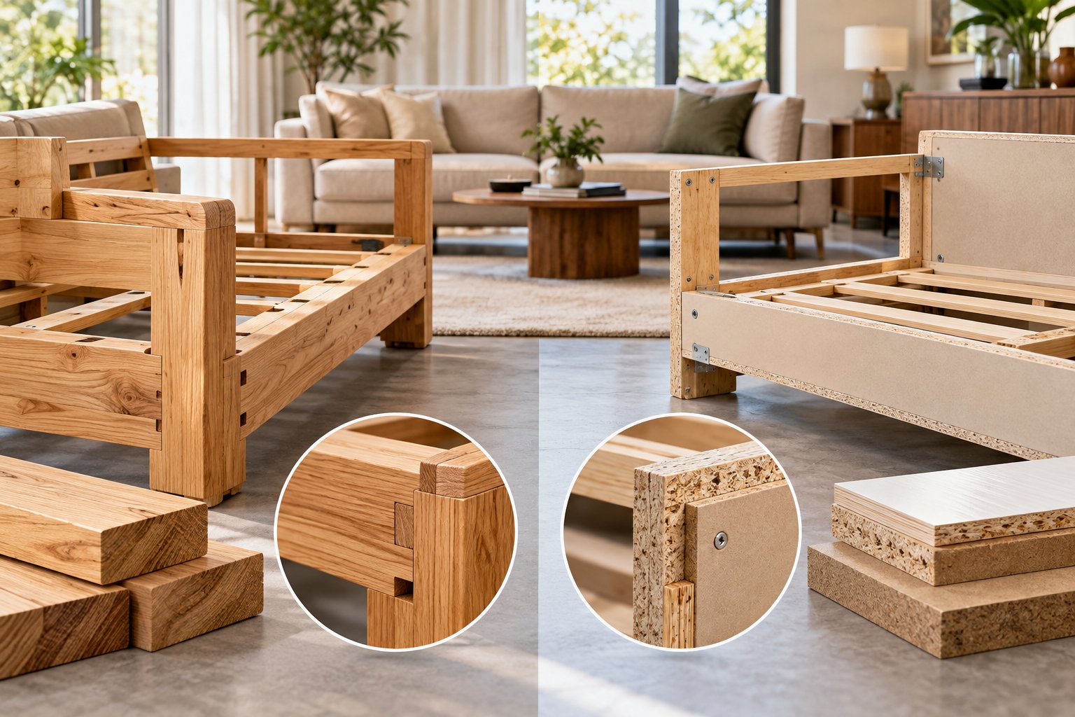 Khung sofa gỗ tự nhiên hay gỗ công nghiệp tốt hơn?
