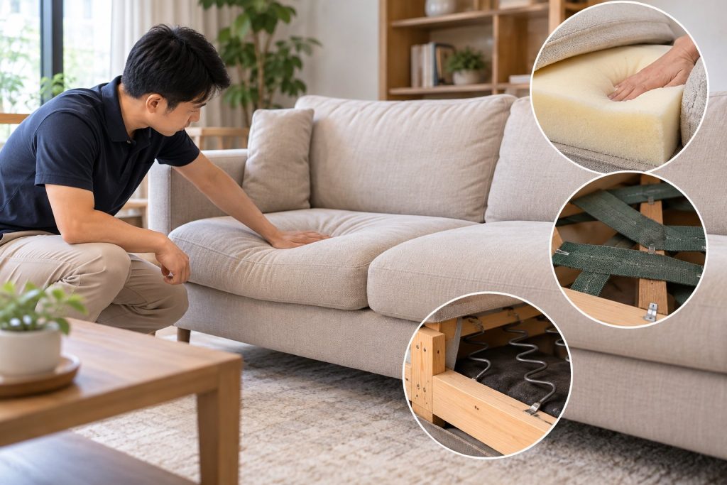 Ghế sofa bị lún xẹp: Nhận biết đúng chỗ hỏng