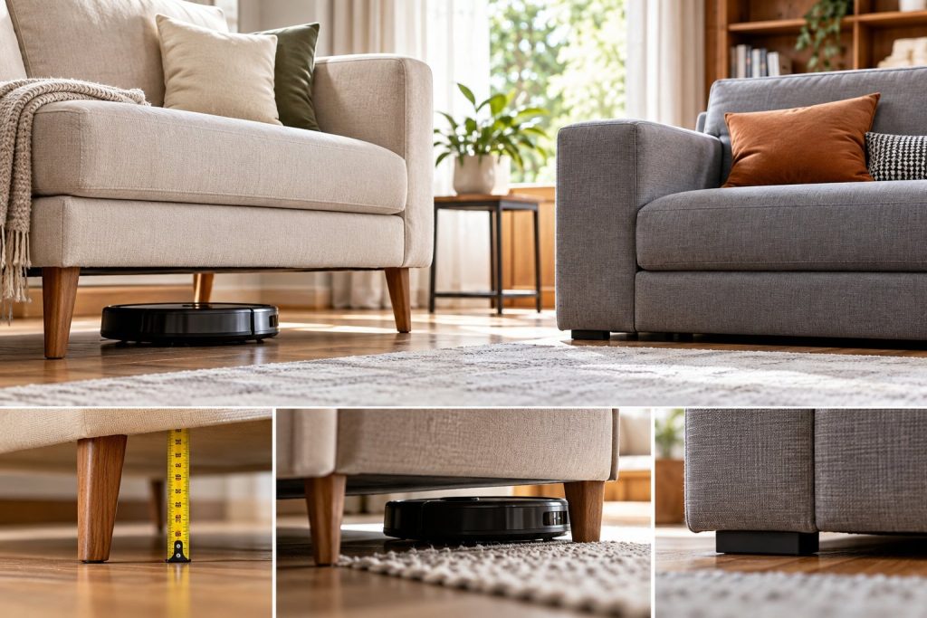 Chân sofa cao hay thấp? Cách chọn và đo khoảng hở