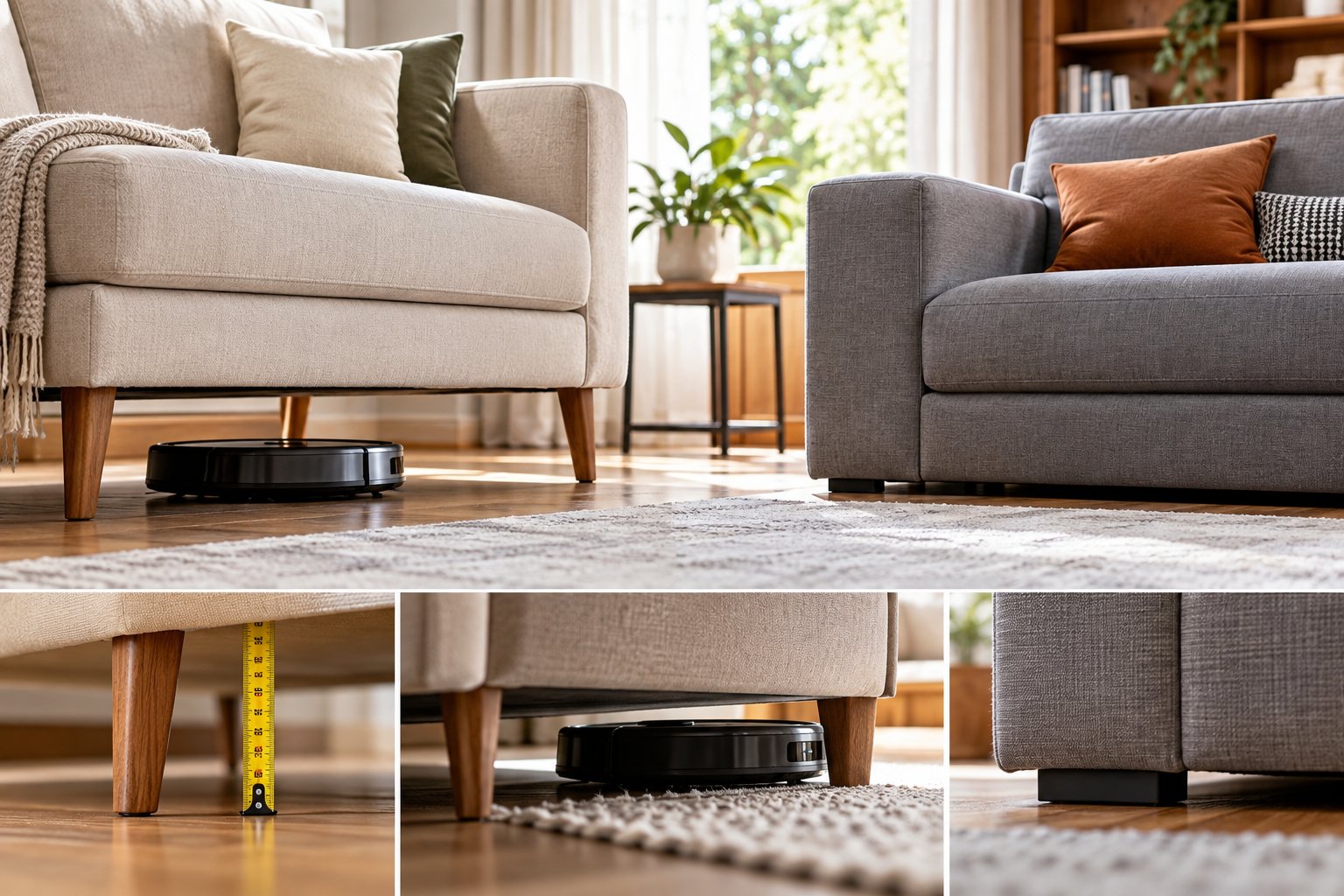 Chân sofa cao hay thấp? Cách chọn và đo khoảng hở
