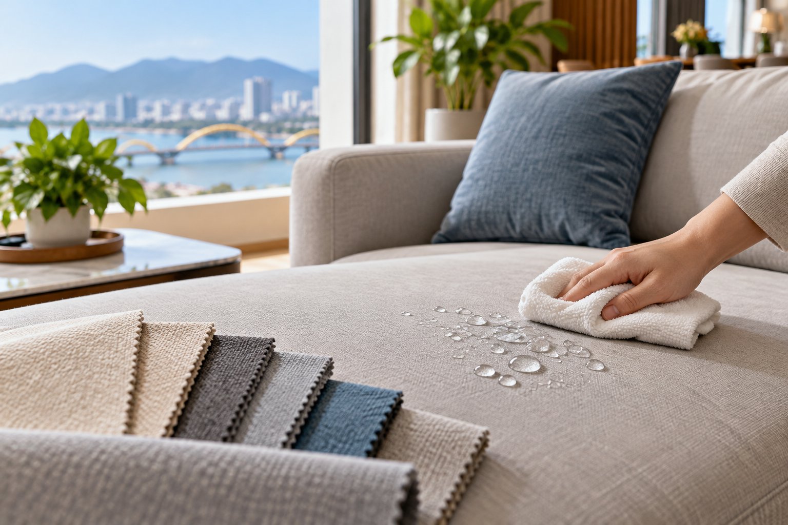 Ảnh minh hoạ: Vải chống thấm bọc sofa: hiểu đúng trước khi chọn