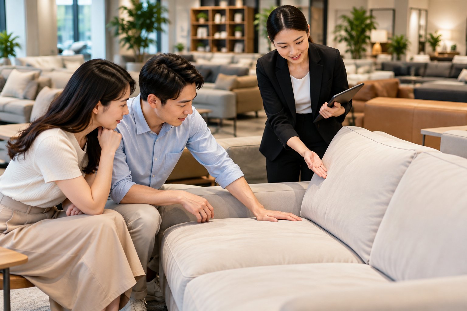Ảnh minh hoạ: Cách kiểm tra đệm mút sofa trước khi mua
