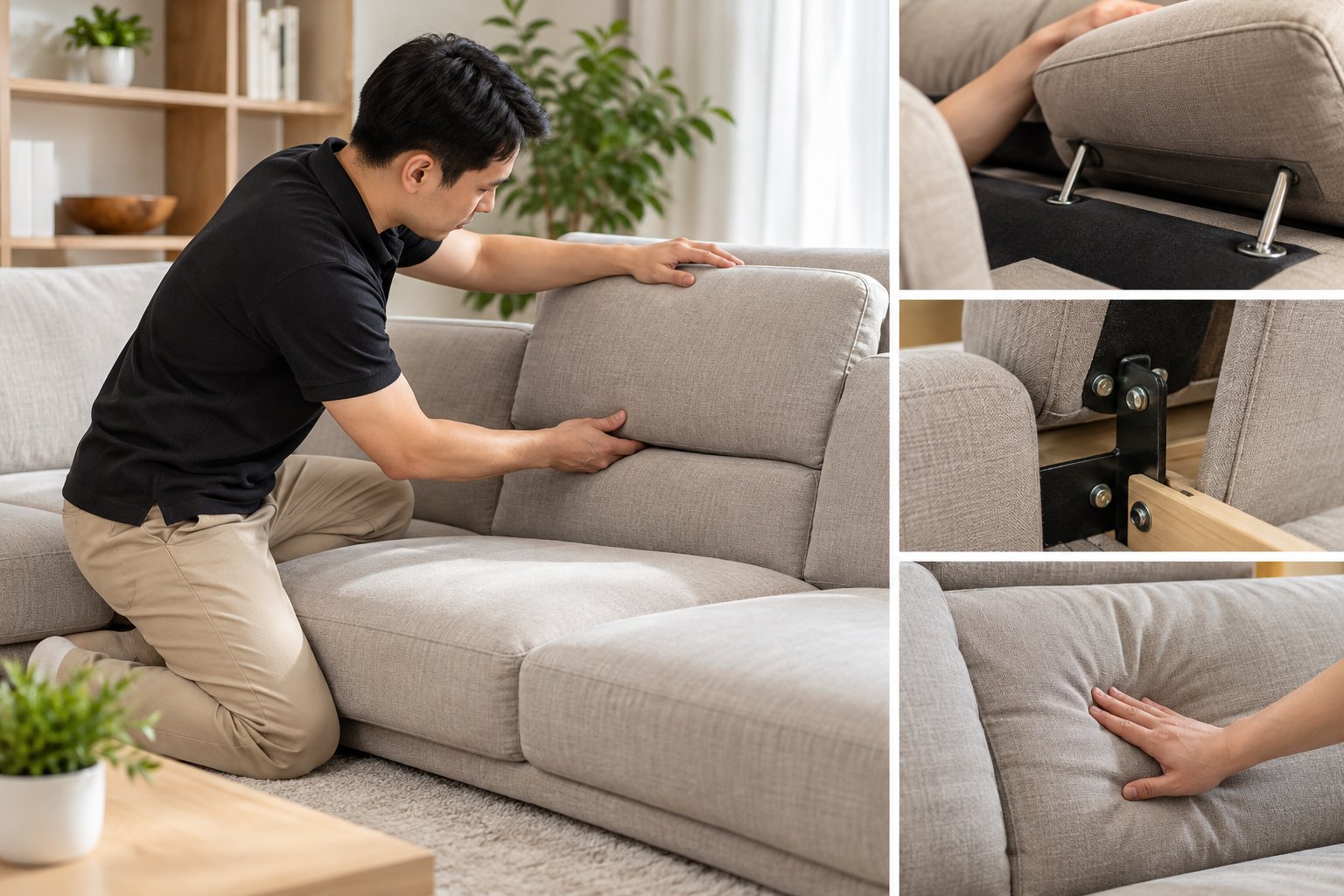 Ảnh minh hoạ: Tựa lưng sofa bị lỏng: Cách kiểm tra đúng vị trí