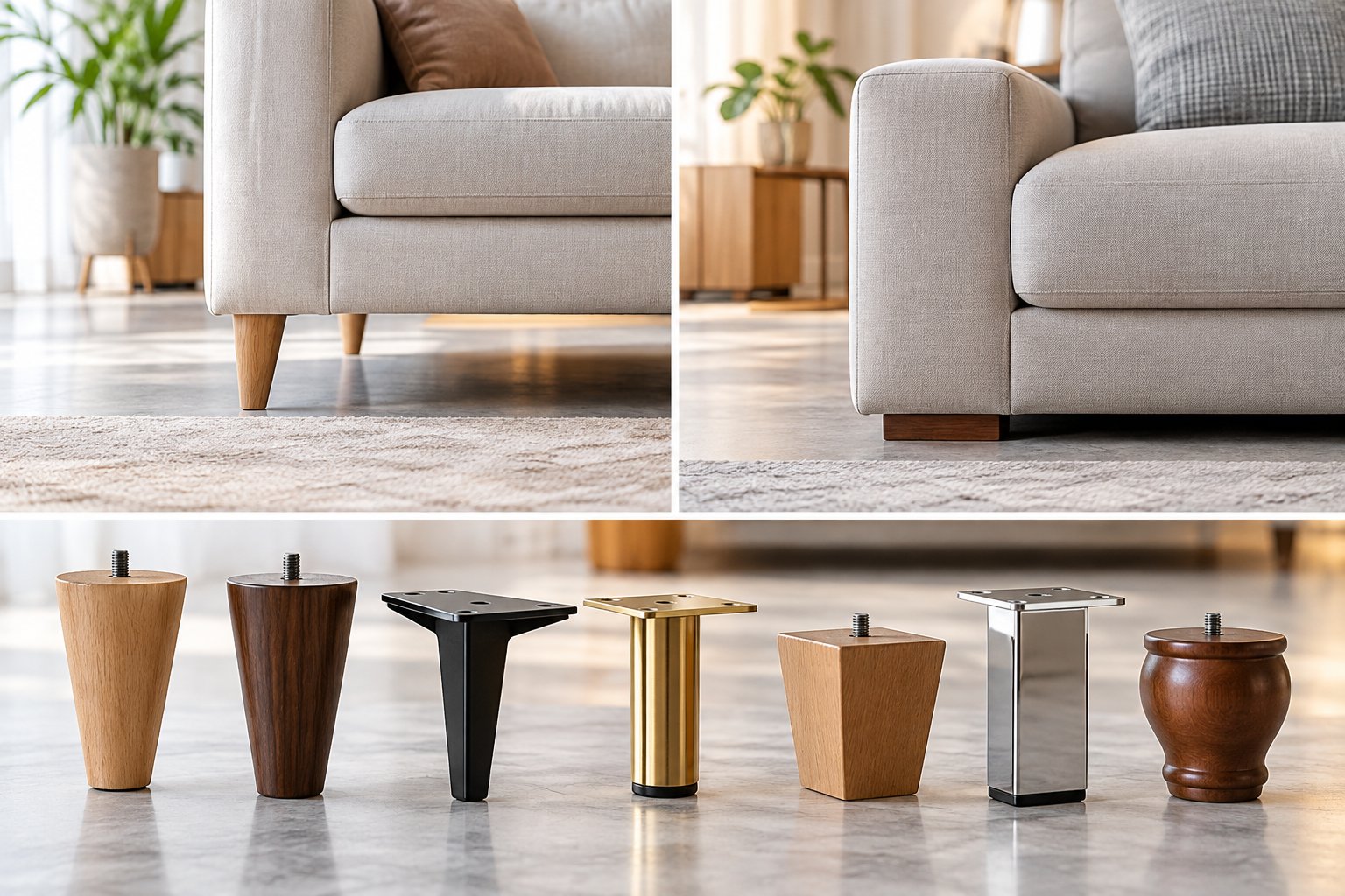 Ảnh minh hoạ: Chân sofa cao hay thấp? Cách chọn và đo khoảng hở