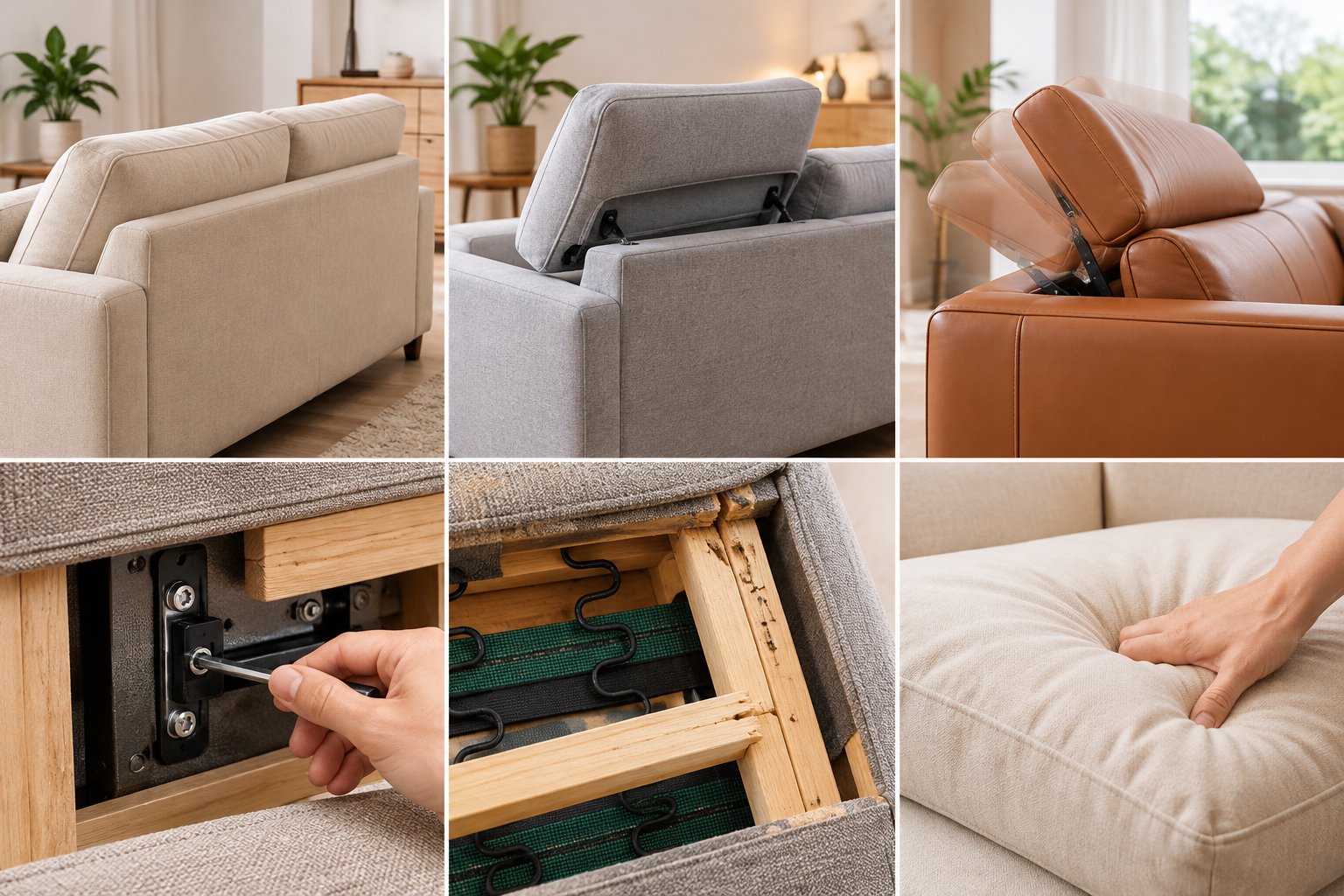 Ảnh minh hoạ: Tựa lưng sofa bị lỏng: Cách kiểm tra đúng vị trí