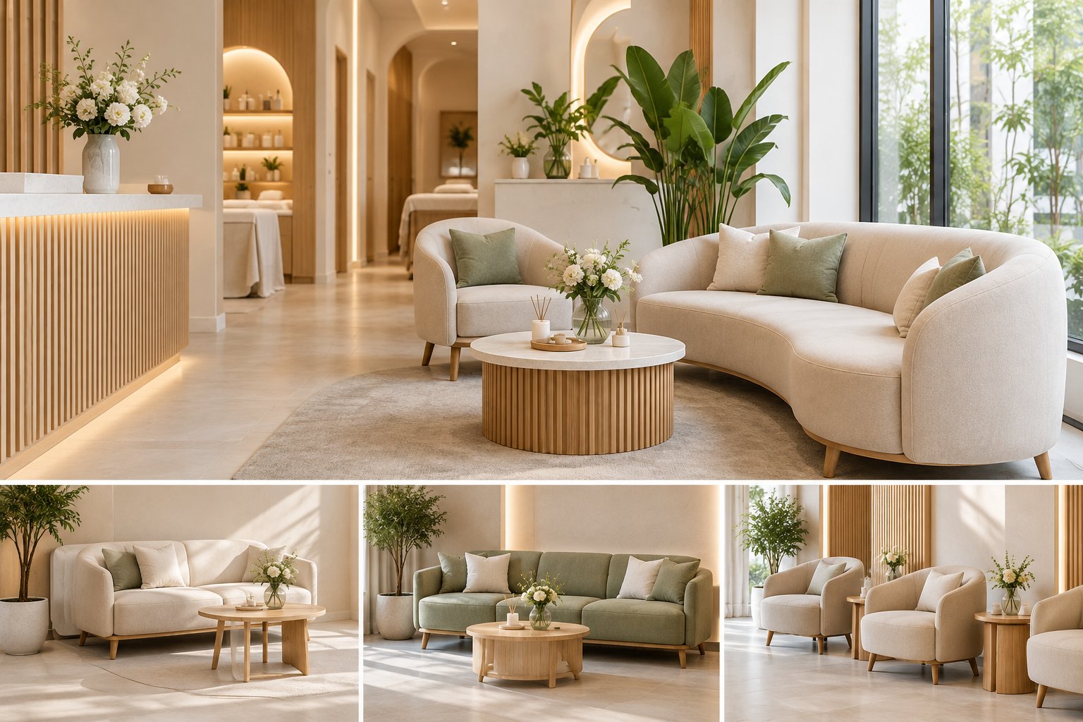 Ảnh minh hoạ: Sofa phòng chờ spa nhỏ: Cách chọn và bố trí